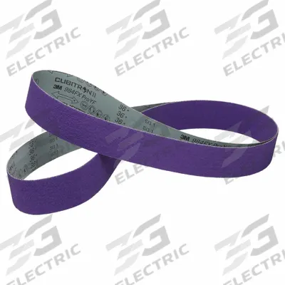 3M CUBITRON II Sanding Belt: 1 in W x 90 in L, Ceramic, 36 Grit, YF Wt Polyester Backing - Cool-Cutting Sanding Belts for All Metals