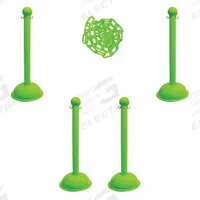 APPROVED VENDOR Barrier Post Kit: Safety Green Chain Color, 30 ft Chain Lg, 6 Posts (MPN 71314-4). Key specifications — attr981817: Green; attr981800: Safety Green.