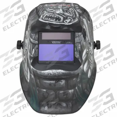 LINCOLN ELECTRIC Welding Helmet: Auto-Darkening, Black/Gray/White, Aztec, W7-W13 - Auto-Darkening Welding Helmets - Graphic