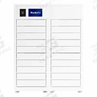 KWIK IQ Device Charging Locker: 32 in x 19.5 in x 40.5 in, Pedestal Mounting, (10) Tier/(2) Wide (MPN KBSL109). Key specifications — Charging Capacity per Compartment: 3A @ 5.0 V DC, 3A @ 9V, 3A @ 12V, 3A @ 20V; Charging Cord Configuration: (1) USB-C (standard), (1) Apple Lightning, (1) AC (optional); Charging Cords per Compartment: (1) USB-C (standard), 14"; Compatible With: Cell Phones; Features: Up to 60 Watts of High-Speed Charging per Locker Bay; Input Connection: NEMA 5-15P; Locker Compartment Size: 3 in H x 13.5 in W x 16.5 in D; Locker Configuration: (10) Tier.