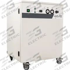 JUN-AIR Electric Air Compressor: Enclosed, Oil Free, 1 1/2 hp, 3.3 cfm, 116 psi Max Op Pressure (MPN 1069240). Key specifications — attr50806: 120V AC; attr50800: 3.3 cfm; attr100072: No Air Dryer; attr50788: JUN-AIR.