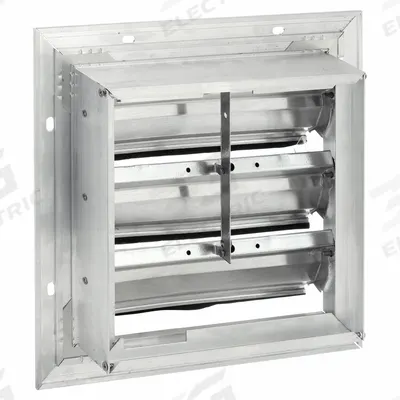 Dayton 13"H-W 5 1/4"L Aluminum Backdraft Damper: For 10 in Fan, Single Panel, 13 in H - Wall-Mount Backdraft Dampers