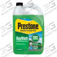 PRESTONE Windshield Washer/De-Bug: Ready to Use - Premixed, Windshield Washer Fluid, De-Bug, Bottle (MPN AS657). Key specifications — Container Type: Bottle; Color: Green; Product Form: Liquid; Series: Bugwash; Recommended Dilution: Ready to Use; Features: Repels Rain and Road Grime for Clear Window Visibility; Product Type: Windshield Washer Fluid; Brand: PRESTONE.