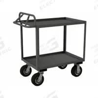 APPROVED VENDOR Utility Cart: 1,200 lb, 36 in L x 24 in W Shelf, 2 Shelves, Gray, Ergonomic (MPN RSCE1P-2436-2-8SPN-95). Key specifications — Caster/Wheel Configuration: (2) Rigid; Brand: APPROVED VENDOR; Caster Wheel/Tread Material: Rubber.