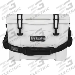 GRIZZLY COOLERS Marine Chest Cooler: White, 15 Cans, 15 qt Cooler Capacity, 4 day Ice Retention (MPN 4400000). Key specifications — Brand: GRIZZLY COOLERS; Drain Plug: Not Included; Wheels Included (FILTER): No.