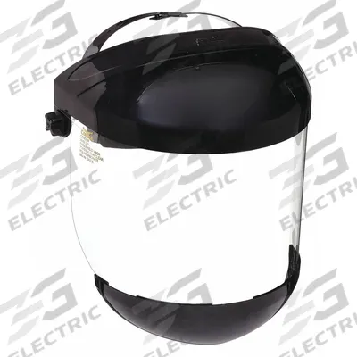 CONDOR Face Shield: Clear, Uncoated, Reusable, 15 1/2 in Visor Wd, 7 in Visor Ht - General Purpose Single-Crown Face Shields