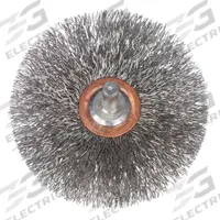 WEILER Wire Wheel Brush: Crimped Stainless Steel, 3" Dia x 1/2" Wd, 1/4" Shank, 0.014" Fill (MPN 96145). Key specifications — Brand: WEILER.