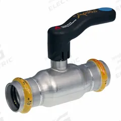 APOLLO Ball Valve: 1 in, Stainless Steel, Straight Valve Body, Press x Press, Full Port Ball Port (MPN 123457173). Key specifications — Brand: APOLLO; Handle: Lever.