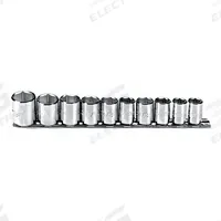 PROTO Socket Set: 3/8 in Drive, 10 Piece, 6-Point, SAE, 5/16 in to 7/8 in (MPN J52122). Key specifications — attr1224269: 3/8 in; attr1204685: Not Tether Capable; attr1204650: 5/16 in to 7/8 in; attr1204673: Socket Bits Not Included; attr1204688: PROTO; attr1206170: Standard Sockets.