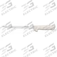 DEXTER RUSSELL Fillet Knife: Honed, 13 in Overall Lg, Steel Blade, Sanitary Polypropylene Handle (MPN 10213). Key specifications — Sub-brand: Sani-Safe; Brand: DEXTER RUSSELL; Blade Material: Steel; Blade Type: Honed; Handle Color: White; Handle Material: Sanitary Polypropylene; Knife Type: Fillet Knife; NSF Certified: Yes.