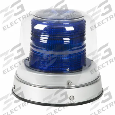 GROTE Flashing Beacon: Flashing Beacon, Blue, 8 7/8 in Overall Wd, 6 in Overall Ht - Vehicle Flashing Beacons