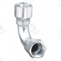 AEROQUIP Hydraulic Crimp Fitting: Steel x Steel, 90° Elbow, -6 For Hose Dash Size, JIC x Crimp (MPN 1AA6FJB6). Key specifications — Fitting Gender: Female x Genderless; Fitting Connection Type: JIC x Crimp; Thread Size: 9/16"-18; For Hose Dash Size: -6; Brand: AEROQUIP.