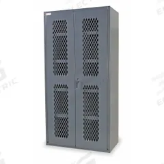 DURHAM MFG Storage Cabinet: 36 in x 18 in x 84 in, 4 Adj Shelves, Swing Handle & Keyed, Frame, Gray (MPN EMDC-361884-95). Key specifications — Brand: DURHAM MFG; Body Panel Type: Ventilated; Base Type: Frame; Cabinet Color: Gray; Frame Assembled: Assembled.