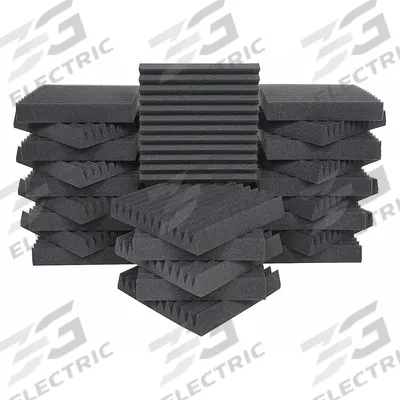 AURALEX Acoustic Foam: 0.75 NRC, Gray, 12 in Overall Lg, 12 in Overall Wd - Foam Acoustic Wall Panels