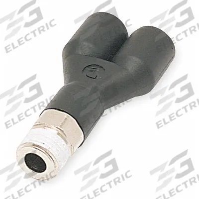 LEGRIS Push-Fit Wye Fitting: 1/8 in Pipe x 1/8 in OD x 1/8 in OD Size, 7/8 in Overall Lg - Nylon & Nickel-Plated Brass Tube Fittings