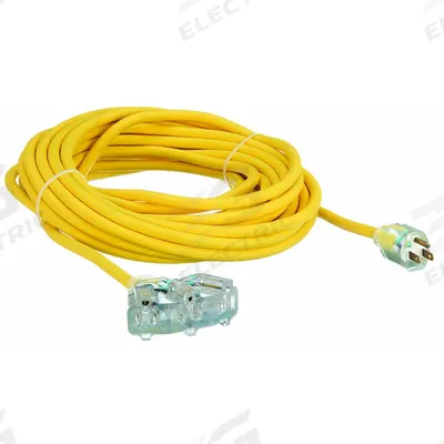 APPROVED VENDOR Extension Cord: Outdoor Use, 50 ft Lg, 3 Outlets, 5-15P, 12/3, SJTOW - Outdoor Extension Cords with Multiple Outlets