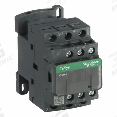 SCHNEIDER Magnetic Contactor: Non-Reversing, 3 Poles, 3NO Contacts, 9 A - Non-Reversing IEC Contactors