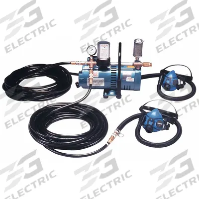 ALLEGRO Supplied Air Pump Package: 50 ft Hose Lg, 3/4 hp Pump Horsepower, Half Mask - Allegro Complete SAR Systems