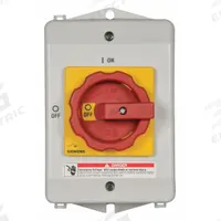 SIEMENS Safety Switch: Non-Fusible, 30 A, Three Phase, Non-Metallic (MPN 3LD22642TW530US2). Key specifications — Environment: Indoor/Outdoor; Phase: Three; Handle Color: Red/Yellow; Housing Material: Plastic; Standards: CCC; Brand: SIEMENS; For Environment: Indoor Rated.