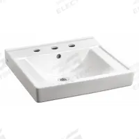 AMERICAN STANDARD Bathroom Sink: Decorum®, White, Vitreous China, 18 1/4 in Overall Lg, Widespread (MPN 9024008EC.020). Key specifications — Series: Decorum®; Includes: Rear Overflow, Recessed Self-Draining Deck, Concealed Arm or Wall Support(Wall Hanger Included); Color: White; Brand: AMERICAN STANDARD; Sink Type: Bathroom; Material: Vitreous China; Sink Material: Ceramic.
