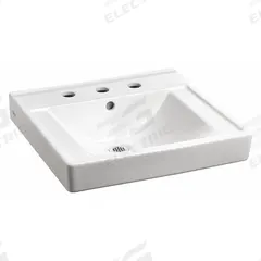 AMERICAN STANDARD Bathroom Sink: Decorum®, White, Vitreous China, 18 1/4 in Overall Lg, Widespread (MPN 9024008EC.020). Key specifications — Series: Decorum®; Includes: Rear Overflow, Recessed Self-Draining Deck, Concealed Arm or Wall Support(Wall Hanger Included); Color: White; Brand: AMERICAN STANDARD; Sink Type: Bathroom; Material: Vitreous China; Sink Material: Ceramic.