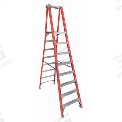 LOUISVILLE LADDER Platform Stepladder: 8 ft Ladder Size, Fiberglass, 300 lb Load Capacity - General Purpose Podium Stepladders