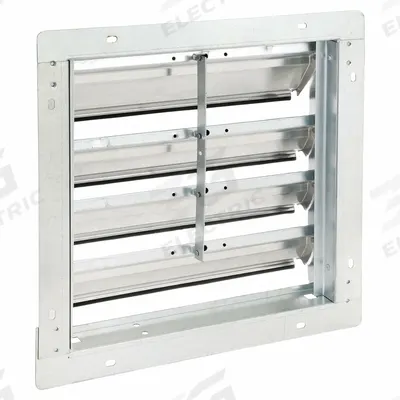 Dayton 17"H-W 5.75"L Alu Wall Backdraft Dampr: For 12 in Fan, Single Panel, 17 in H - Wall-Mount Backdraft Dampers