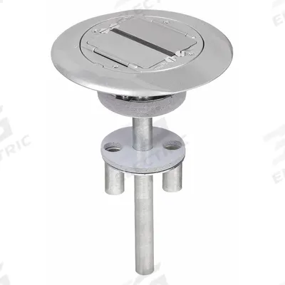 HUBBELL WIRING DEVICE-KELLEMS Fire Rated Poke Through: Round, (3) 3/4 in For Conduit Sizes - Fire-Rated Poke-Through Steel Floor Boxes