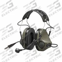 3M Headset: Over the Head, Helmet Mounted Earmuff, 23 dB NRR, Wired, Listen/Talk, Green (MPN MT14H418A-92 GN). Key specifications — Cup Color: Green; Intrinsically Safe: No; Connection Type: Wired; Two-Way Radio Communication Type - MERCH: Listen and Talk; Includes: (2) AAA Alkaline Batteries; Brand: 3M; Foldable: No.