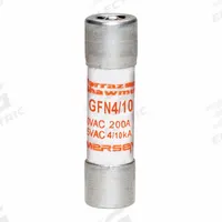 MERSEN Fuse: GFN Series, Midget, Time-Delay, 400 mA, 250 V AC, 13/32 in x 1 1/2 in, Indicating (MPN GFN4/10). Key specifications — Series: GFN; Brand: MERSEN.