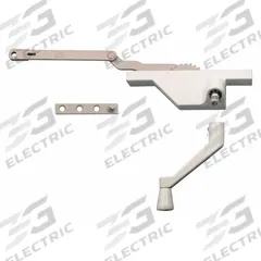 TRUE HARDWARE Window Operator: Crank, Handle Included, Right-Hand, Sash, White, 5 1/2 in Base Lg (MPN TH 23092). Key specifications — Brand: TRUE HARDWARE; For Use With: Casement Windows; Finish: Powder Coated; Color: White; Handing Orientation: Right-Hand; Handle Type: Crank; Mounting Location: Sash; Product Type: Window Operator.