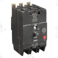 GE Molded Case Circuit Breaker: 50 A Amps, 14kA at 277/480V AC, Fixed, Lug, ABC (MPN TEY350). Key specifications — Series: TEY; Max. AIR Rating: 14kA at 277/480V AC; Instantaneous Trip: Fixed; Terminal Connection: Lug; Phase Connection: ABC.