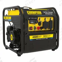 CHAMPION POWER EQUIPMENT Portable Generator: Inverter, Gasoline, 3,650 W Running, 4,500 W Starting (MPN 201320). Key specifications — CARB Compliant: No; Includes GFCI Outlets: No; Parallel Configuration Capable: Yes; Rated Voltage: 120V AC; Carbon Monoxide (CO) Shutdown: Yes; Generator Brand: Champion.
