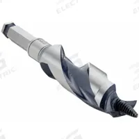 BOSCH Hybrid Drill Bit: 1 1/4 in Drill Bit Size, 7 1/2 in Overall Lg, Straight Shank, Carbon Steel (MPN NKST20). Key specifications — attr255259: Hybrid Ship and Spur Auger; attr255260: Carbon Steel; attr255261: PTFE; attr277197: BOSCH.