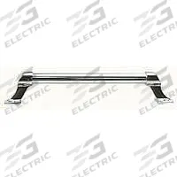 PHOENIX Hand Rail Kit: Stainless Steel, Silver, Polished Stainless, Round, 24 in Rail Lg (MPN GRSS24K). Key specifications — Color: Silver; Includes: (4) End Stanchions; Material: Stainless Steel; Finish: Polished Stainless; Rail Shape: Round; Brand: PHOENIX.