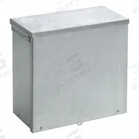 HOFFMAN Enclosure: Steel, 10 in x 10 in x 6 in, 3R, Solid Cover, Screw On, Included, Galvanized (MPN A10R106GV). Key specifications — Brand: HOFFMAN; Closure Method: Screws; Knockouts: Included.