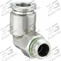 AIGNEP USA Push-Fit Elbow Fitting: 1/4 in OD x 1/8 in Pipe Size, Push-to-Connect x Universal Thread (MPN 60111X-04-02). Key specifications — Brand: AIGNEP USA; Thread Size A: 1/8-27.