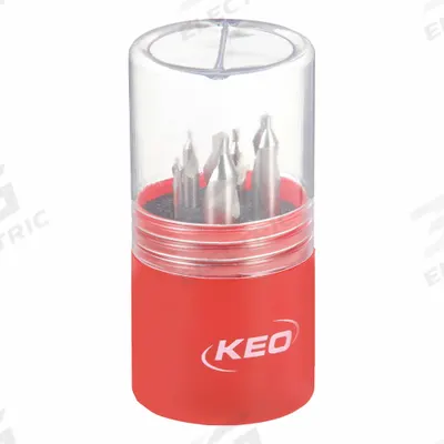 KEO Center Drill Set: Plain-Tip, 5 Pc, 60° - Plain-Tip Center Drill Sets