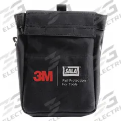 DBI-SALA Pouch: Hand Tools/Power Tools/Small Parts, D-Ring, Hook-and-Loop, 11 in Ht, Container (MPN 1500124). Key specifications — Color: Black; Tethering Component: Container; Tool End Connection: D-Ring; Tool Holder Type: Pouch; Sub-brand: Fall Protection for Tools and Objects; Closure Type: Hook-and-Loop; For Tool Type: Small Parts; Material: Polyester.