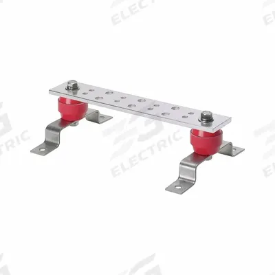 PANDUIT Grounding Kit: Tin-Plated Copper, 24 in Grounding Bar Lg - Grounding Busbars with Standoffs