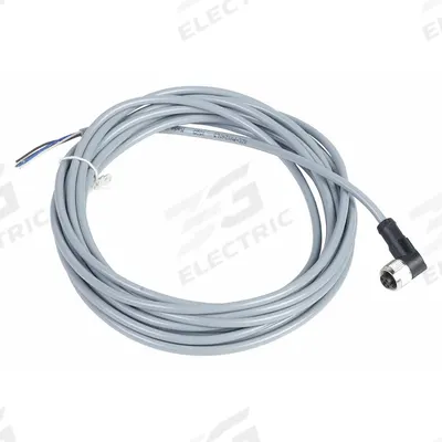 TELEMECANIQUE SENSORS Cordset: M12 Female Right Angle X Bare Wire, 4 Pins, Gray, PVC, 5 m Cable Lg - Single-Ended Cordsets with PVC Jacket for Flexing Applications