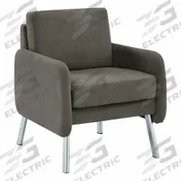 OFFICE STAR Armchair: Gray, Gray, 4 Casters/Glides, 26 in Overall Wd, 33 1/2 in Overall Ht, Leather (MPN SL5601-SK2). Key specifications — Brand: OFFICE STAR; Features: Kiln-Dried Wood Construction; Back Material: Leather; Seat Material: Polyester; Chair Material: Faux Leather.