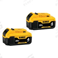 DEWALT Battery: 20V MAX*, 4 Ah, 2 Batteries Included, 20V DC, 2 PK (MPN DCB204-2). Key specifications — attr1278107: Not Oil-Resistant.