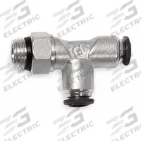 AIGNEP USA Push-Fit Tee Fitting: 12 mm OD x 3/8 in Pipe x 12 mm OD Size, Nickel, Silver, 3 PK (MPN 50222N-12-3/8-PK3). Key specifications — Brand: AIGNEP USA.