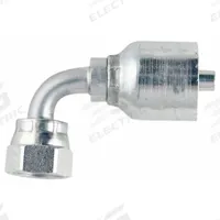 PARKER Hydraulic Crimp Fitting: Steel x Steel, 90° Elbow, -16 For Hose Dash Size, ORS x Crimp (MPN 1J977-16-16). Key specifications — Fitting Gender: Female x Genderless; Fitting Connection Type: ORS x Crimp; For Hose Dash Size: -16; Thread Size: 0.511"-27; Brand: PARKER.