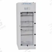 MYSTAIRE Fuming Chamber: 30 in Overall Wd, 27 in Overall Dp, 82 in Overall Ht, Polypropylene (MPN MY-CA30T). Key specifications — Base/Stand Included: Yes; Housing Finish: Powder Coated; Base/Stand Material: Polypropylene; Brand: MYSTAIRE; Housing Material: Polypropylene; Product Type: Bench-Top or Free-Standing Fingerprint Fuming; Work Surface Included: Yes.