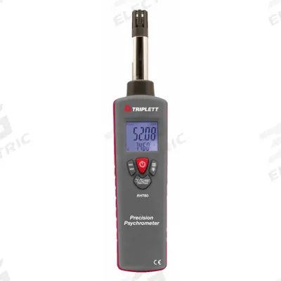 TRIPLETT Precision Psychrometer: Onboard, 8.9 in x 1.7 in x 1.3 in - Standard Temperature & Humidity Meters