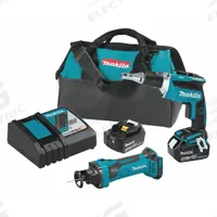 MAKITA Cordless Tool Combination Kit: 2 Tools, Cut-Out Tool/Screwdriver, 18 V DC Volt, LXT®, LXT® (MPN XT255T). Key specifications — attr1176460: Screwdriver.