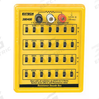 EXTECH Resistance Decade Box: 1 ohm to 11,111,110 ohm, 7 Decades - Decade Boxes