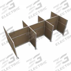 VERSARE Cubicle Kit: 72 in Overall Ht, 48 in_72 in Overall Wd, 9 Panels, Latte, Fabric (MPN HPEK-6P4-S-BRN). Key specifications — Panel Color: Latte; Brand: VERSARE; Panel Material: Fabric.
